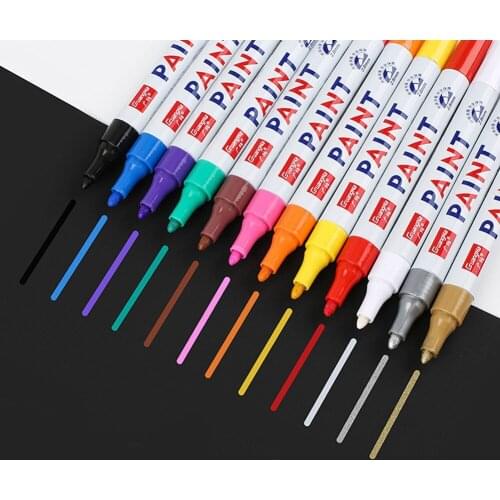 11 Colors Car Paint Pen Waterproof Car Wheel Tire Oily Painting Mark Pen Auto Rubber Tyre Tread CD Metal Permanent Paint Marker