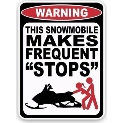 S50584# Various Sizes Personality PVC Decal Snowmobile Makes Stops Warning Waterproof Car Sticker on Motorcycle Laptop