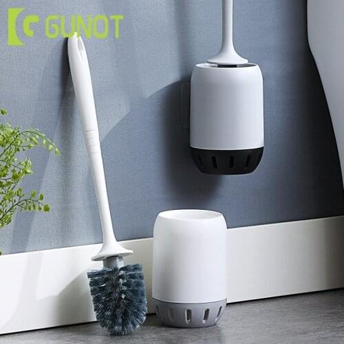 GUNOT Toilet Brush Household Long Handle Cleaning Brush Wall-mounted or Floor-standing Cleaning Product Bathroom Accessories Set