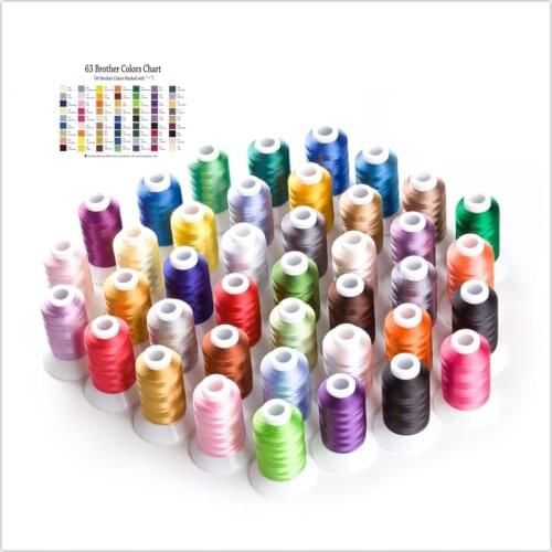 Simthread 40 Brother Colors Polyester Embroidery Machine Thread Kit for Janome Brother Bernina Babylock Singer Pfaff Husqvarna