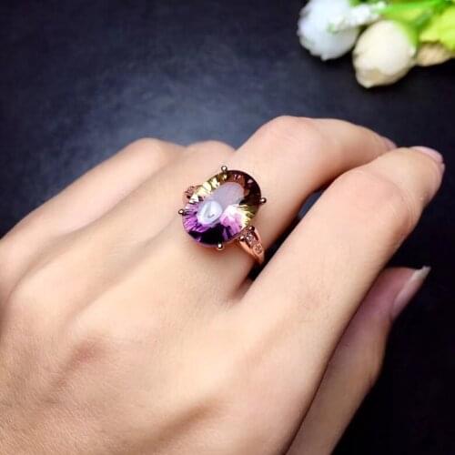 Super beautiful ring Natural amethyst lady ring, 925 silver, novel craftsmanship, beautiful colors