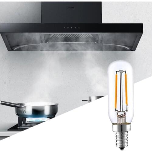 Range Hood Lamp LED 220V 3W E14 Base Life 10000h Warm & White Light Bulb Transparent Glass Non-dimmable For Kitchen Light Tool