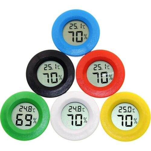 Temperature Sensor Mini Digital Thermometer LCD module, Pet Hygrometer Freezer Tester Round Thermograph Meter Detector