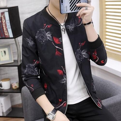 2020 Spring Outerwear Men Casual Coat Self-cultivation Printing Baseball Lead Male Jacket Big Size 5xl Jaqueta Masculina