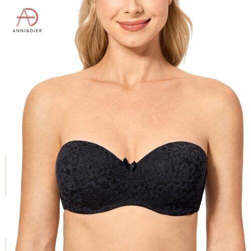 Womens Lace Multiway Underwire Padded Balconette Bridal Strapless Bra