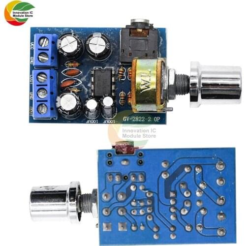 Ziqqucu TDA2822M Audio Amplifier Module 2*1W DC 1.8 -12V Dual Channel Stereo Audio Power Amplifier Board with Potentiometer
