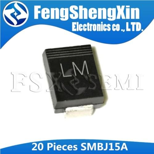 20pcs SMBJ15A LM 600W SMB DO-214AA SMD TVS diode