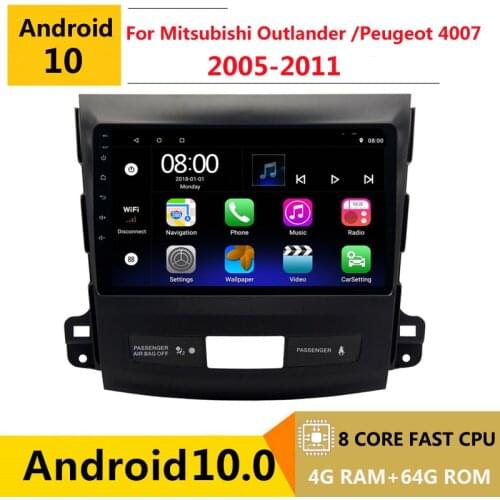 2 din 8 core android 10 car radio auto stereo for Mitsubishi Outlander 2 2004 2006 2010 11 navigation GPS DVD Multimedia Player