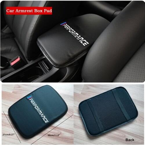 Car Styling M Performance Power Black Pad Car Armrest Pad Covers For Bmw X1 X3 X5 X6 E46 E60 F10 E90 E36 F20 M3 M5 F30 Accessori