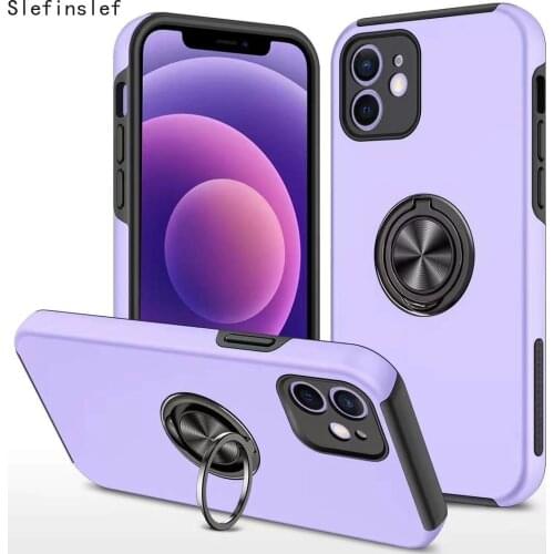 Armor Shockproof Case for iphone 7 8 Plus X Xs XR Cover Magnetic Car Metal for iPhone 12 mini 11 pro max Phone Ring Holder case