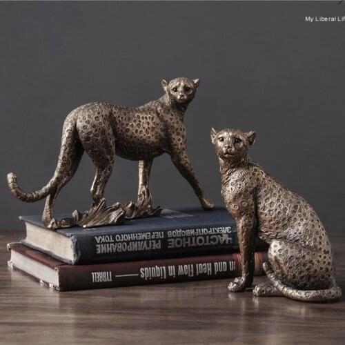 Desktop Decor, Leopard Shaped Resin Ornament Decorative Artware for Sitting Room Bedroom Balcony