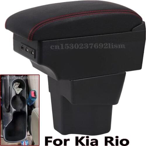 For KIA Rio 5 Armrest Rio 2015 2016 2017 2018 2019 parts dedicated Car Armrest box Storage box car accessories Interior USB