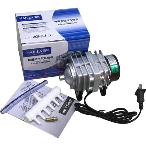 220V Hailea ACO-208 308 318 Electromagnetic air compressor portable koi fish tank bubble Aquarium air pump pond aerator