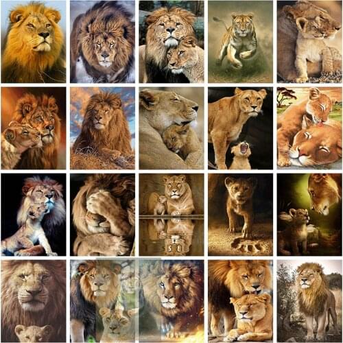 Evershine Diamond Painting Lion Full Square Diamond Embroidery Animal 5D DIY Mosaic Rhinestone Crafts Kit Home Decoration