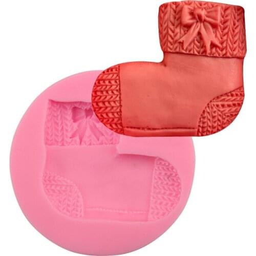 Christmas socks modeling silica gel mold chocolate turning sugar baking cake mold gypsum soap mold decoration