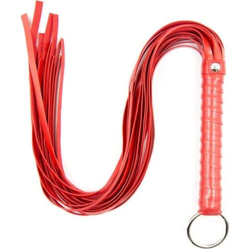 Custom-made Adult Toys Couple Health Care Products Leather Whip Red Iron Ring Black Wrapped Handles