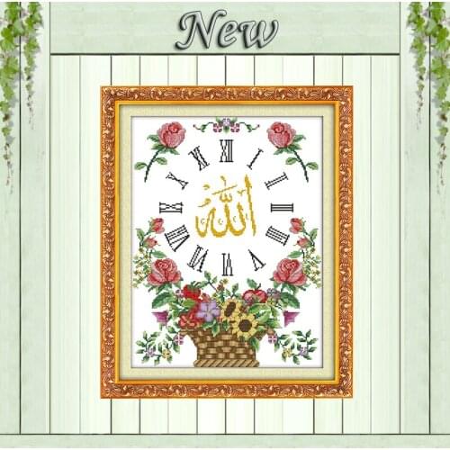 Sunflowers scripture clock paintings counted printed on canvas DMC 14CT 11CT Chinese Cross Stitch Needlework Set Embroidery kits