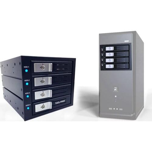 TOOLFREE Aluminum Alloy 3.5 inch 3/4/5-bay 6G 12G SATA/SAS 6Gbps Hard Drive Tray Hard Disk Enclosure Extraction Box For Desktop