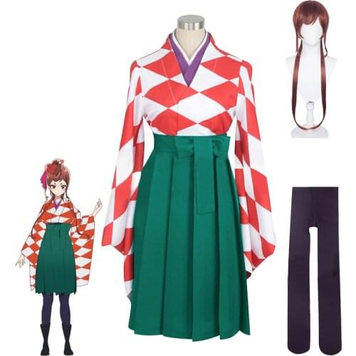 Anime ZOMBIE LAND SAGA Revenge Yugiri Cosplay Costume Kimono Uniform Dress Outfit Accessories Full Set Halloween Carnival Party