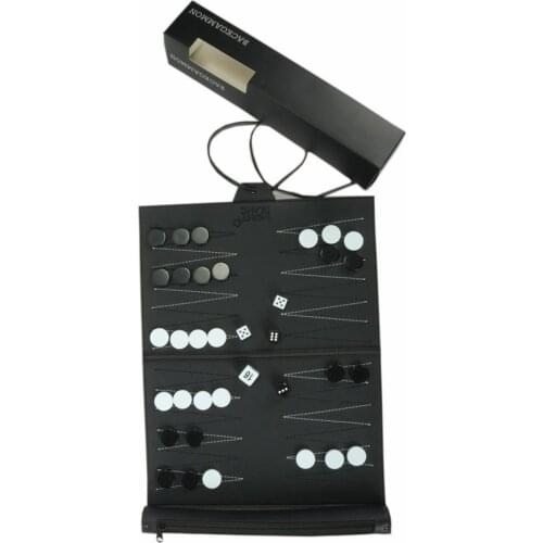 Leather Chessboard PU Chess Board Portable Backgammon Board