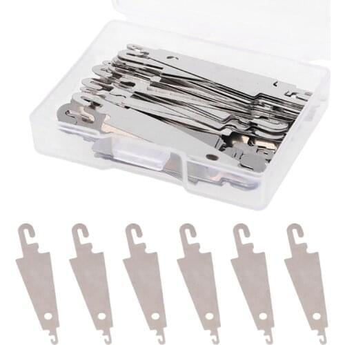 60pcs Metal Needle Threaders Embroidery Cross Stitch Threading Tools for Large Eye Needles Hand DIY Sewing with Clear Box