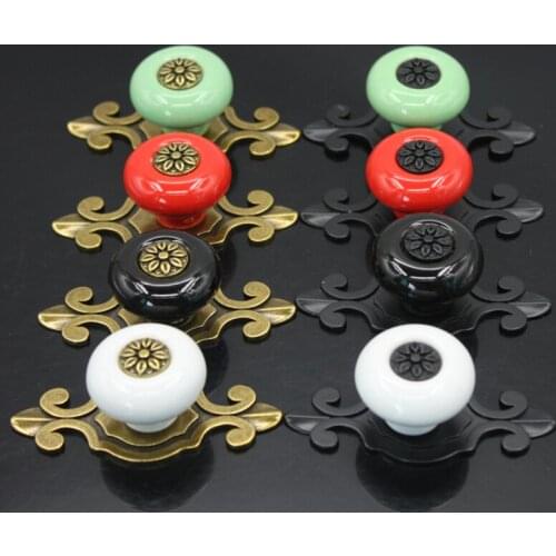 Multi-piece furniture handle zinc alloy cabinet door drawer ceramic antique
