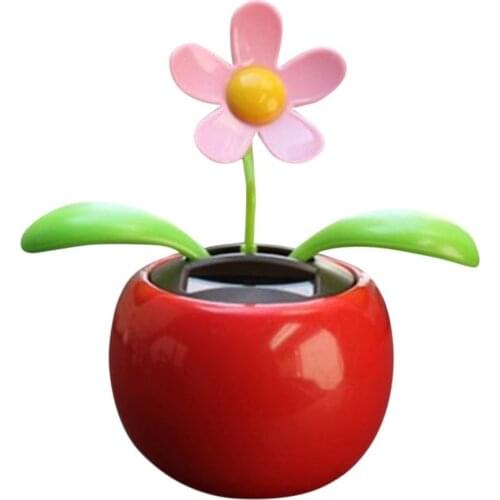Fashion Solar Powered Dancing Flower Swinging Animated Flower Toy Office Desk Car Styling Home Decoration Kids Christmas Gift