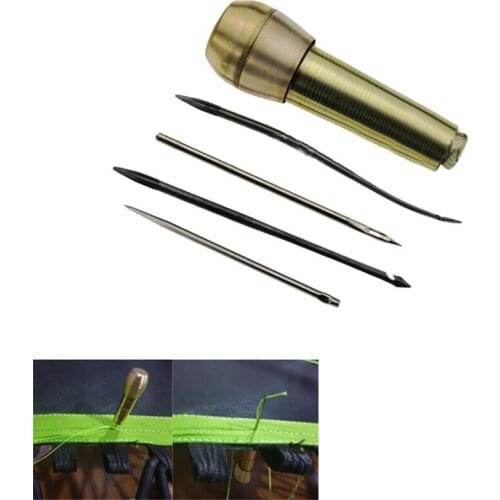 1 Set Canvas Leather Tent Shoes Sewing Awl Taper Repairing Tool Sets Hand Stitching Leathercraft Needle Kit