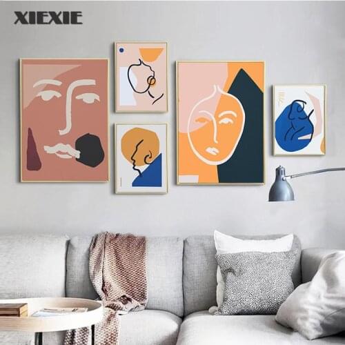 Matisse Wall Art Picture Abstract Literature and Art Retro Geometric Lines Women Canvas Painting Posters for Living Room Decor