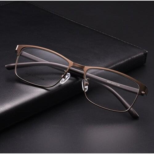 New Ultra Light Retro Steel Spectacles frame Mens Simple Business Myopia Eyeglasses Womens Flexible Comfortable Eyewear TR Leg