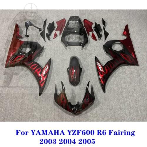 New ABS motorcycle fairing kit for Yamaha YZF 600 R6 2003 2004 2005 YZF-R6 03 04 05 Customized flame red body fairing