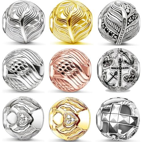 Charm Beads Heart Cross Anchor Faith Hope Love Angel Wing Feather for Jewelry Making Bracelets Accessories DIY Craft Handmade