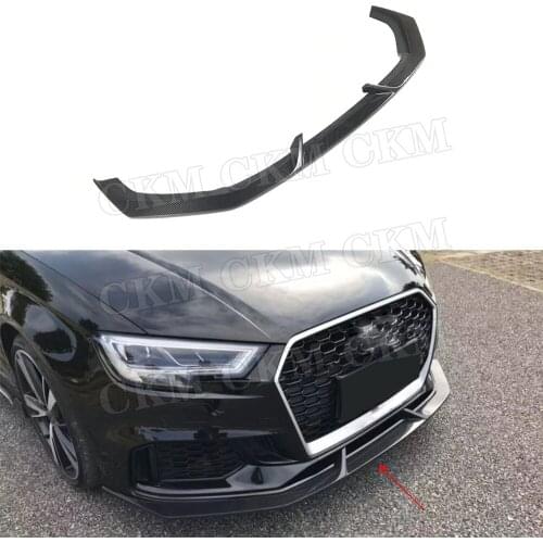 Carbon Fiber Front Lip Spoiler Bumper Chin Guard for Audi RS3 Base Sedan 4 Door 2017 2018 Car Styling