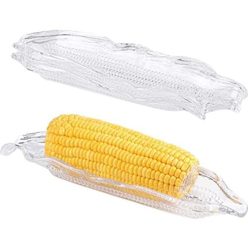 Plastic Corn Trays Kitchen Storage Container Party Easy Clean BBQ Dinnerware Transparent Dish Home Barbecue Tool