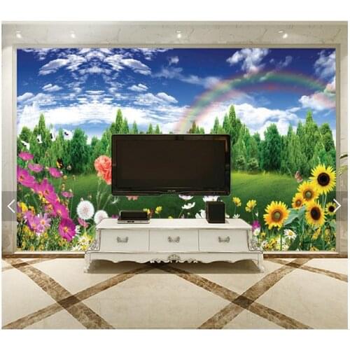 Custom 3d tv wallpapers and backgrounds murals hp Spring fashion decoration setting wall scenery 3d wallpaper for living room