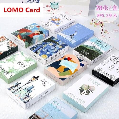 28 Sheets/Set Kawaii Flower and Animal Series Lomo Card/Greeting Card/Wish Card/Christmas And New Year Gifts