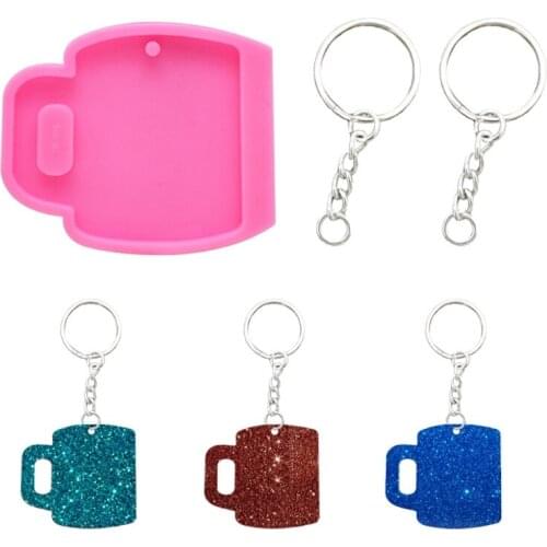 Handmade Cup Pendant Keychain Resin Casting Mold Water Cup Water Goblet Bottle Pendant Epoxy Resin Mold Tools Art Crafts