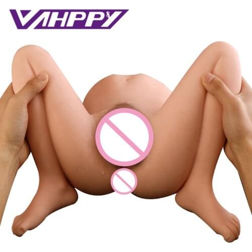 4kg Silicone Big Ass 3D sex doll artificial vagina Double Channels Sex Toys for Men Male masturbator cup Masturbate for man sex