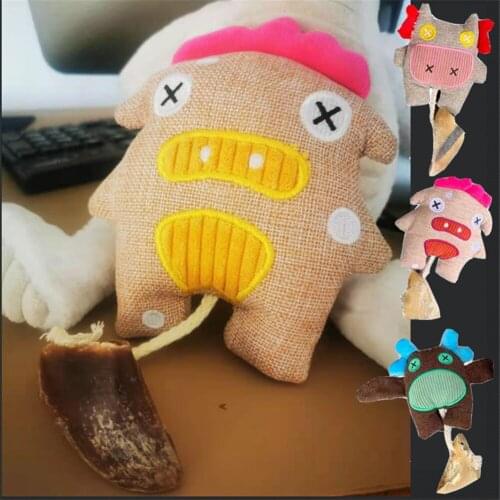 Dog Chew Plush Squeaky Toy Bite Resistant Pet Cleaning Teeth Molar Biting Toys Lovely Animal Shape Puppy Interactive Traning Toy