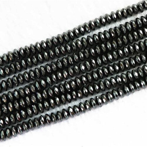 Special black hematite stone 2X4mm 4X6mm 5X8mm 6X10mm abacus faceted loose beads diy jewelry B248