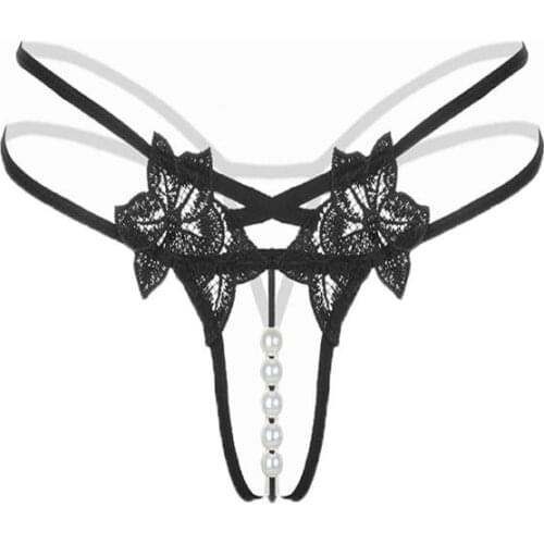 4 styles Beading Sexy Pendant Lady Pearl G String V-String Women Panties Low Waist Underwear bandage Lingerie G-string F300201