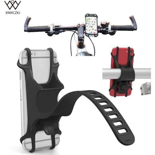 Universal Bike Phone Holder Bicycle Handlebar Stroller Mount For 4-6 Inch Cell Phone Adjustable Silicone Handlebar Motorcycle