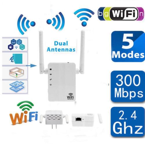300 Mbps WiFi Signal Range Booster Network Extender Amplifier Internet Repeater