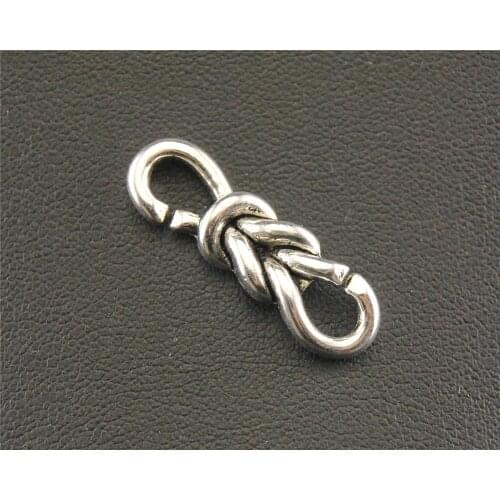 10pcs Silver Color Rope Knot Connector Charm Bracelet DIY Jewelry Making Handmade Accessories 8x28mm A1328