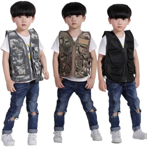 Military Kids Camouflage Hunting Clothes Combat Equipment Tactical Army Vest Children Cosplay Costume Airsoft Sniper Uniform