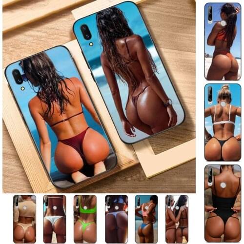 YNDFCNB Ass Butt Beach Sexy Girls Swimsuit Bikini Phone Case for Huawei Y 6 9 7 5 8s prime 2019 2018 enjoy 7 plus