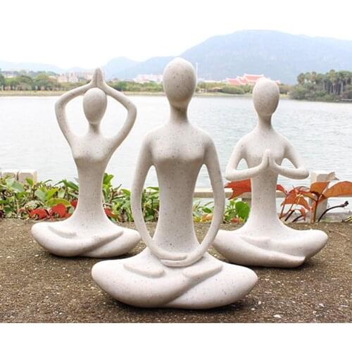 Yoga Statue Meditation Zen Yoga Pose Figurine Home Decoration Desktop Decor Handmade Crafts Sculpture Modern Art