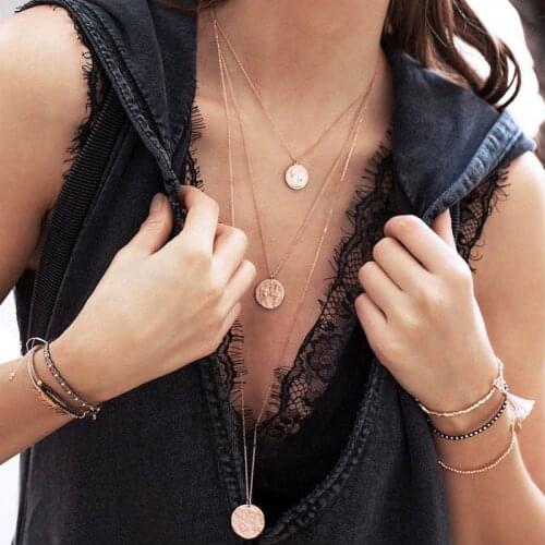 Jewelry Choker Face Pendant multi layer clavicle Necklace