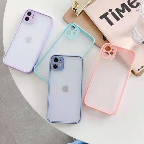 For iphone 11 12 pro max 12 mini Lens Protector Case For iphone 6 6s 7 8 Plus SE 2020 X XR Xs Max Skin Feel Transparent Cover
