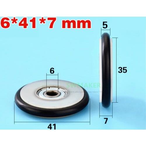 1pcs 6*41*7mmm Buna-N rubber O rubber ring rubber rubber roller, mute elasticity, blackboard fishing tackle, 626 bearing pulley